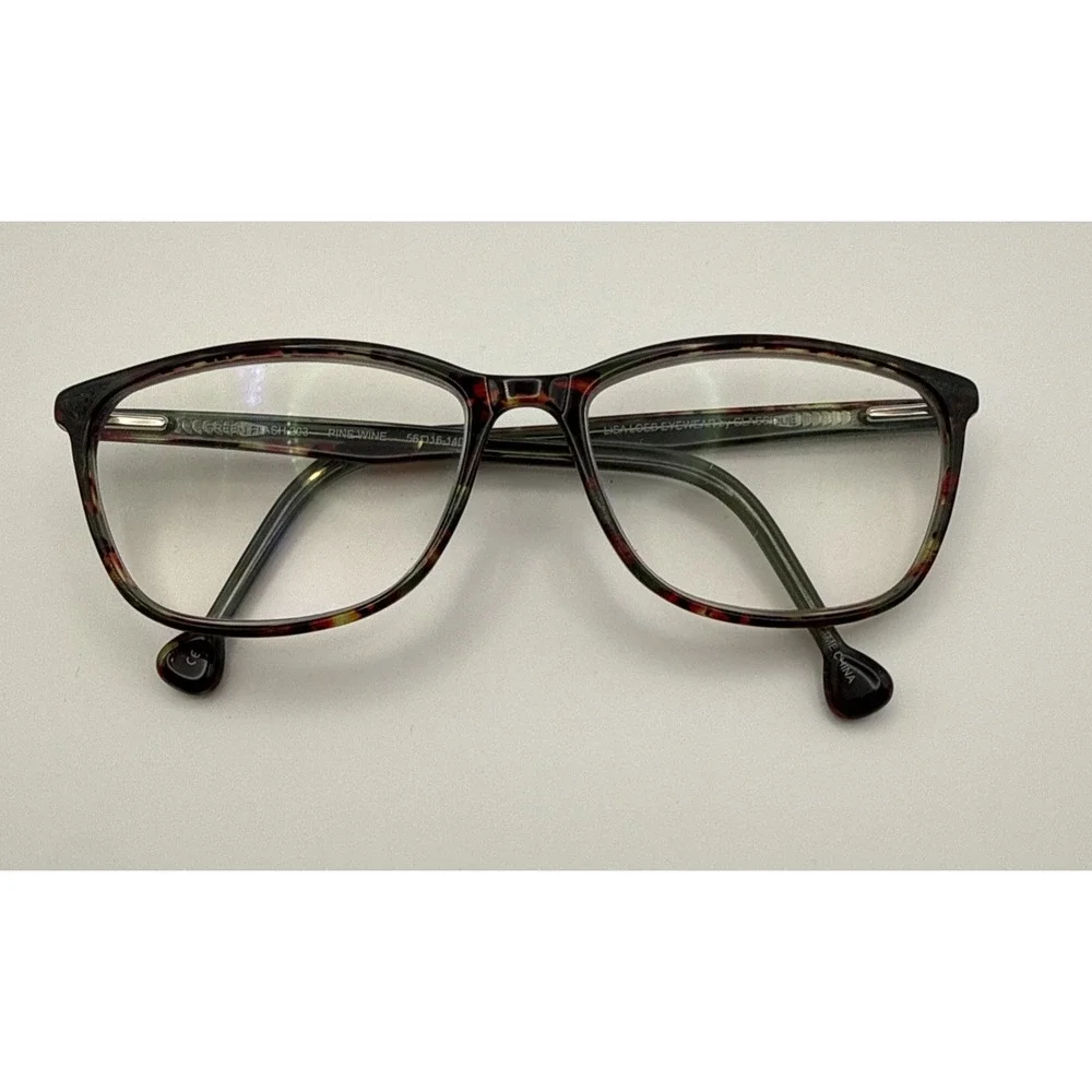 Lisa Loeb by Classique Eyeglass Frames Green Flash 203 Pine Wine 56-16 140mm